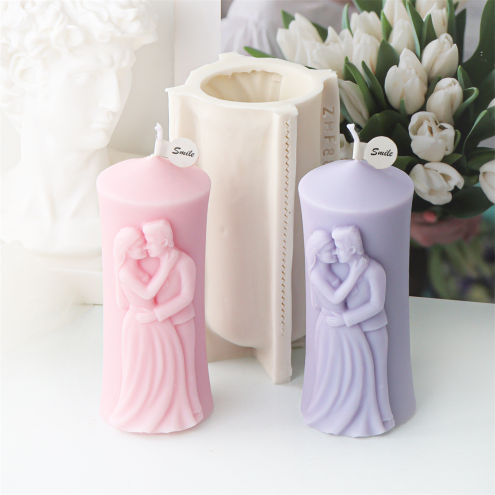 Candle Making Kits - 男性と女性のためのシリコンキャンドルモールド,レジンプラスター,キャンドル作成キット,結婚式のテーマの装飾,バレンタインデーのギフト,新婚カップル