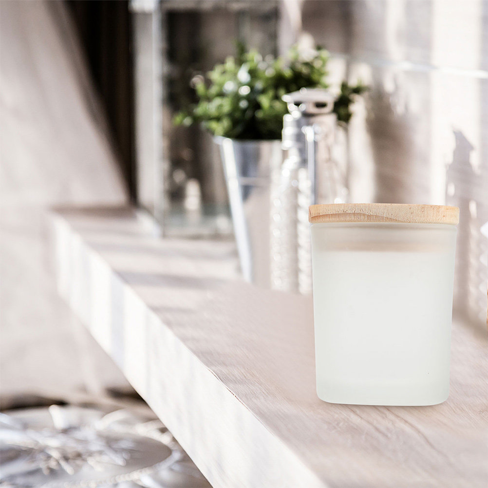 厚手のガラス製保存瓶。素朴な木製の蓋が付いており、DIYで好 - Candle Making Jars With Lids のレビューと価格