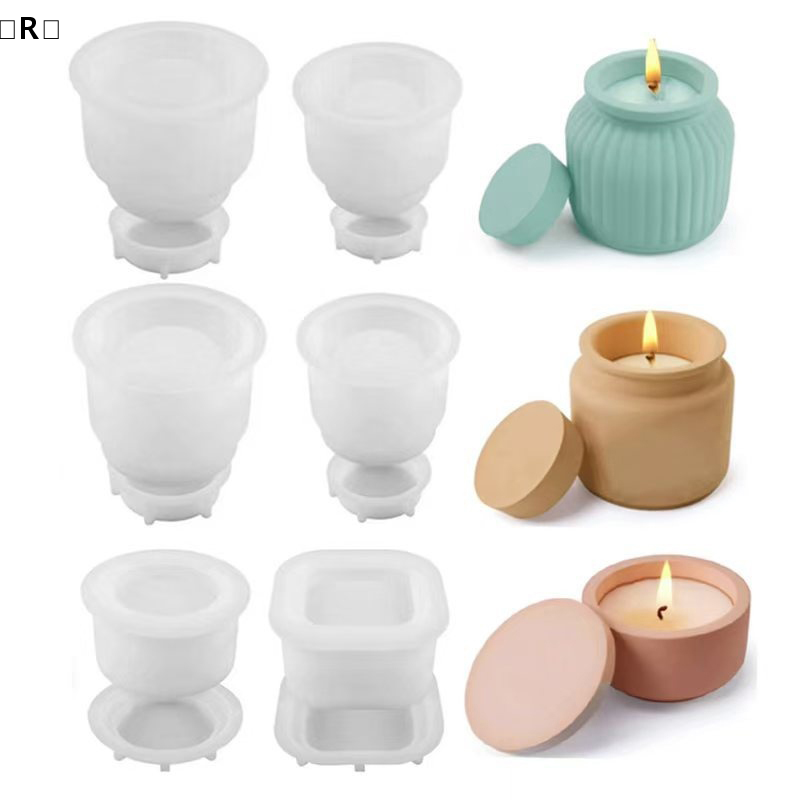 【R】1セット DIY キャンドルジャー シリコンモールド  - Candle Making Jars With Lids のレビューと価格