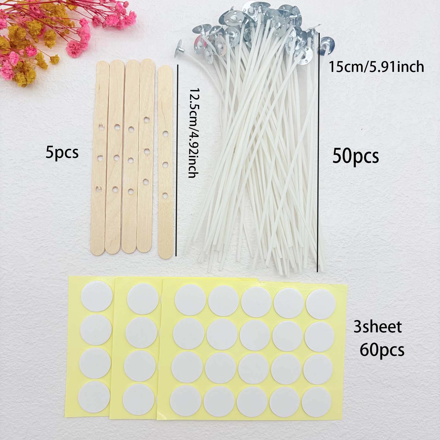 1セットのキャンドル作りDIYキット、無煙キャンドル、綿芯、 - Candle Making Kits のレビューと価格