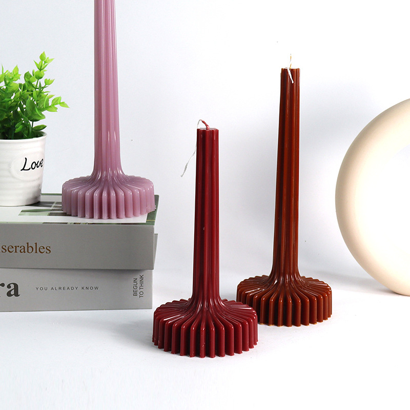 3D花瓶型キャンドルモールドDIYストライプ柱状香り付きキャ - Candle Making Jug のレビューと価格