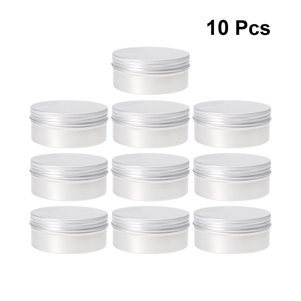 10個入り、ねじ込み式のアルミ製缶。再利用可能な円形の蓋付き - Tin Container Lid のレビューと価格
