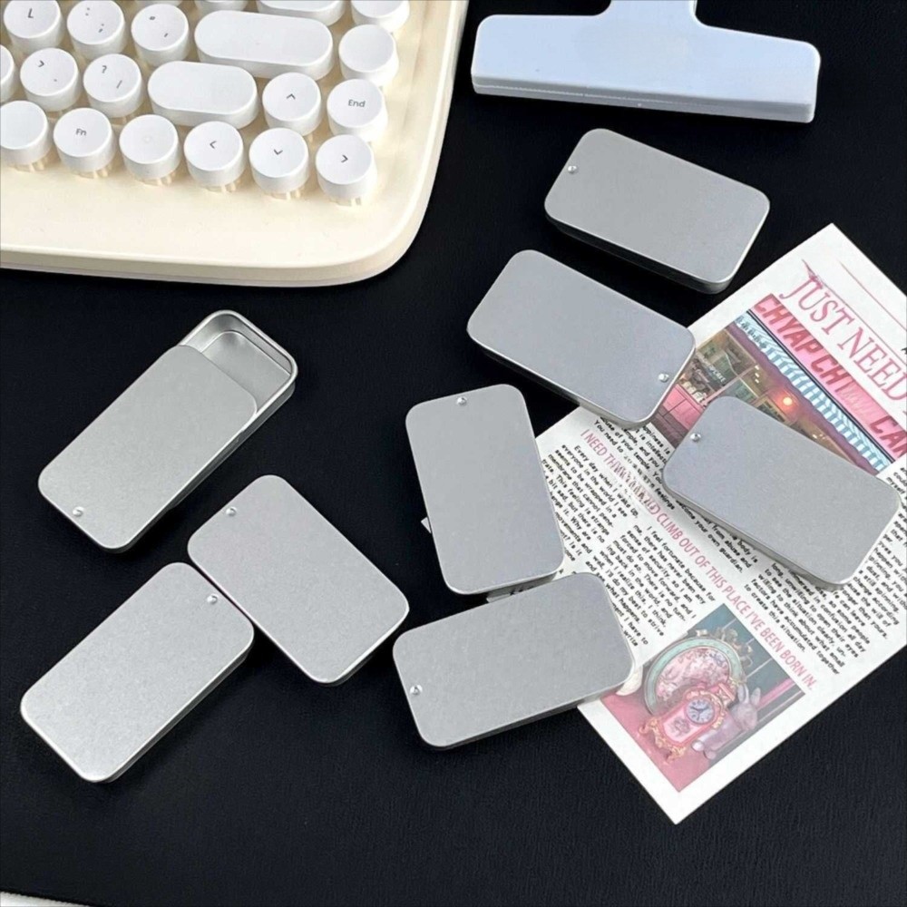 多サイズスライド蓋付きブリキ缶、金属製長方形スライドトップミ - Tin Container Lid のレビューと価格