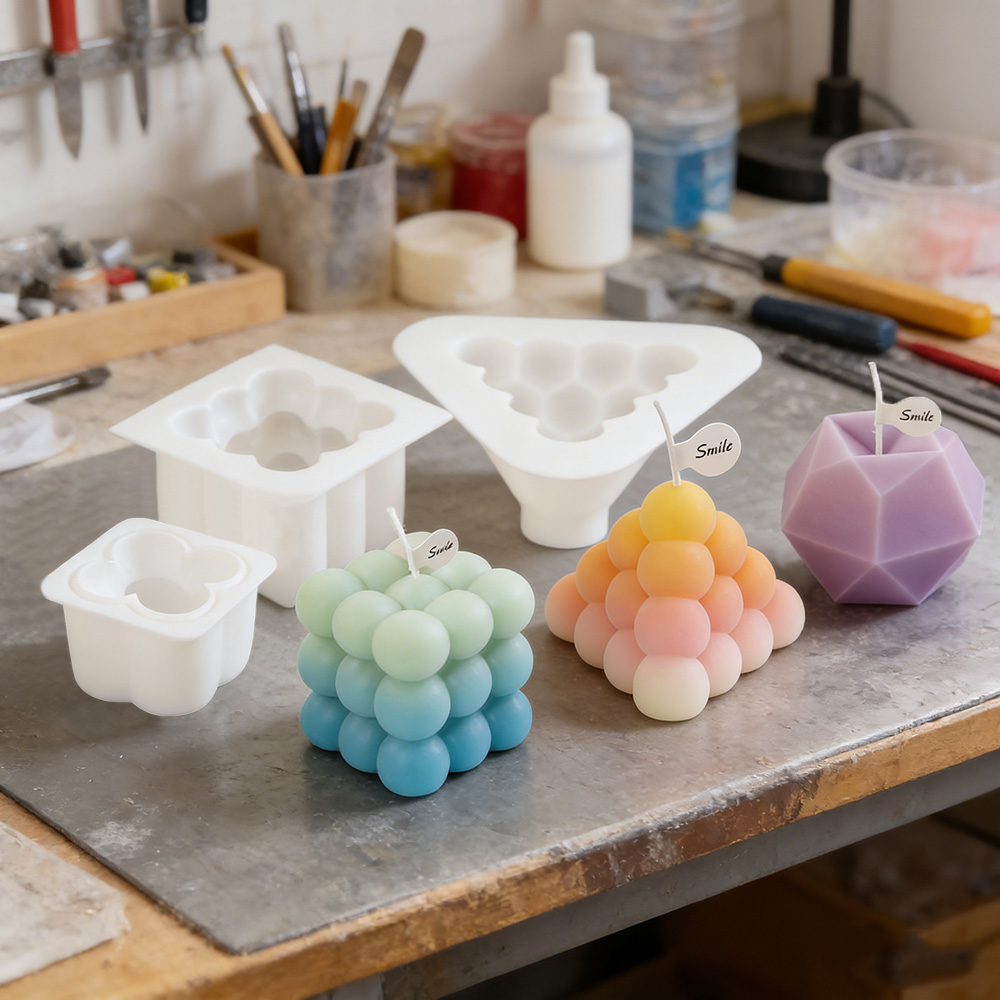 3Dバブルキューブシリコンキャンドルモールドセット、幾何学模 - Candle Making Kits のレビューと価格